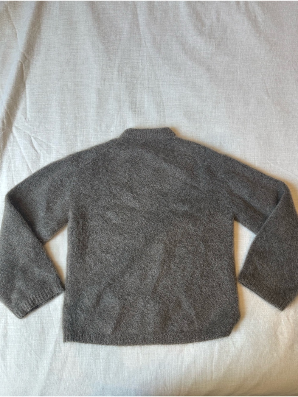 & Other Stories Taupe Brown Fuzzy Mohair Crewneck Sweater XS - Picture 4 of 5